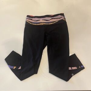 Lululemon leggings with Colorful Waistband
